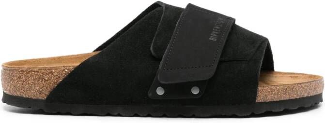 Birkenstock Kyoto suède sandalen Zwart