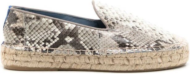 Blue Bird Shoes Espadrilles met slangenleer-effect Grijs