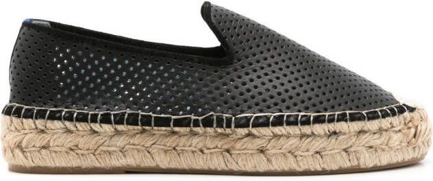 Blue Bird Shoes Geperforeerde espadrilles Zwart