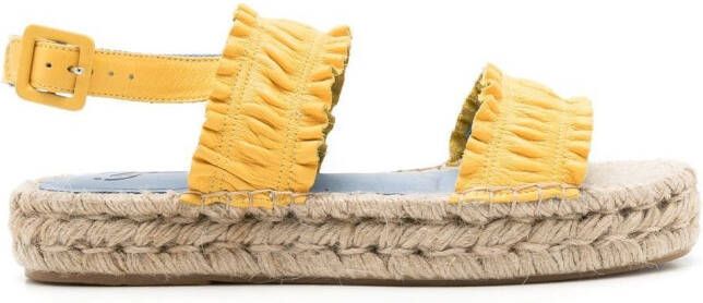 Blue Bird Shoes Leren espadrille sandalen Geel