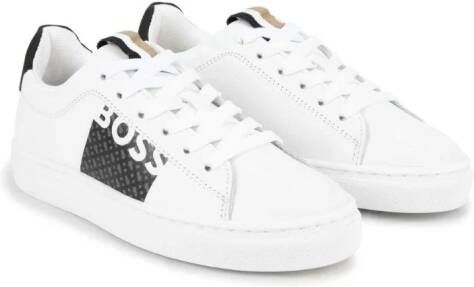 BOSS Kidswear Sneakers met logoprint Wit