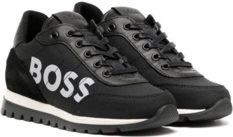 BOSS Kidswear Sneakers met logoprint Zwart