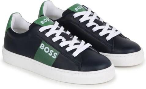 BOSS Kidswear Sneakers met logoprint Blauw