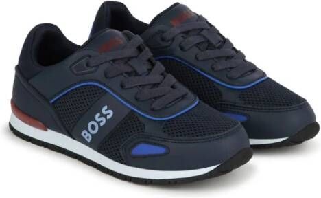 BOSS Kidswear Sneakers met logoprint Blauw