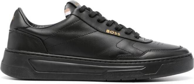 BOSS Leren sneakers Zwart