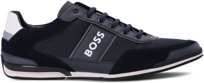 BOSS Sneakers met reflecterend logo Blauw