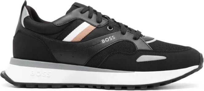 BOSS Gestreepte sneakers Zwart