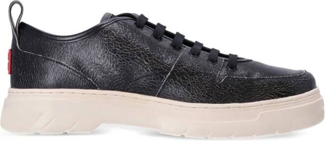 BOSS Urian Oxfr leren sneakers Zwart