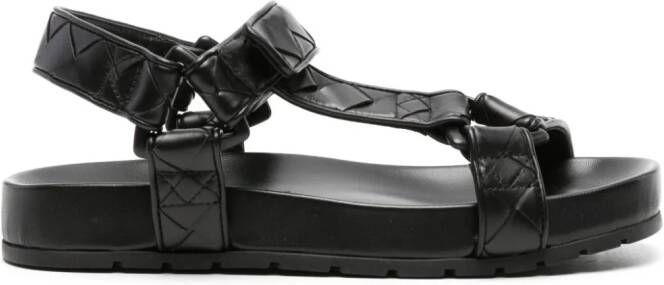 Bottega Veneta Intrecciato leren sandalen Zwart