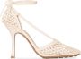 Bottega Veneta Stretch sandalen met mesh Beige - Thumbnail 1