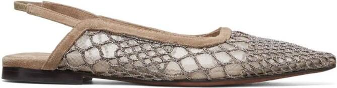 Brunello Cucinelli Ballerina's met puntige neus Bruin