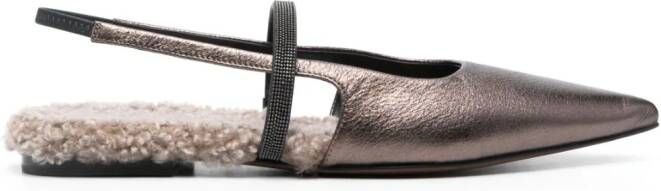 Brunello Cucinelli Ballerina's met glitters Bruin