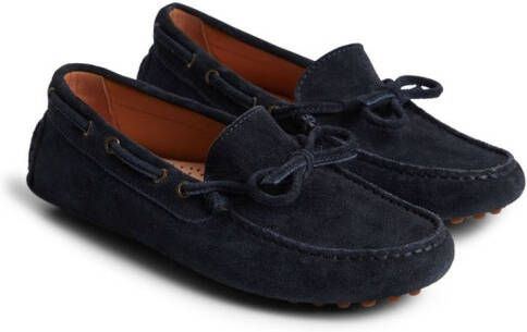 Brunello Cucinelli Kids Leren loafers met strik Blauw