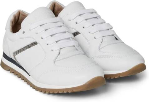 Brunello Cucinelli Kids Leren sneakers Wit