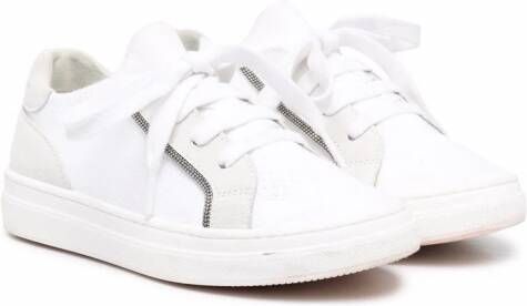 Brunello Cucinelli Kids Low-top vetersneakers Wit