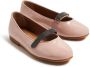 Brunello Cucinelli Kids Leren ballerina's met monilidetail Roze - Thumbnail 1