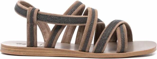 Brunello Cucinelli Monili sandalen met bandjes Bruin