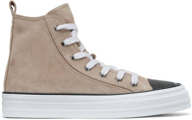 Brunello Cucinelli Sneakers met vlakken Bruin