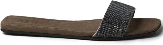 Brunello Cucinelli Slippers met gesp Grijs