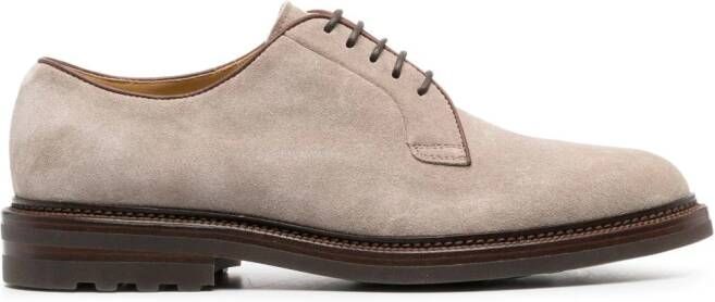 Brunello Cucinelli Suède derby schoenen Beige