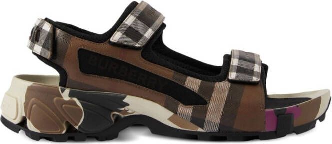 Burberry Arthur geruite sandalen Bruin