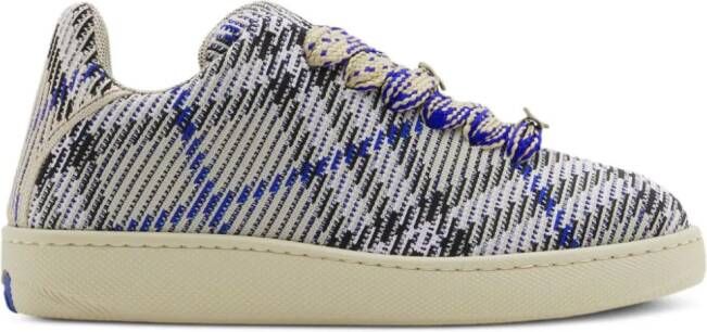 Burberry Box geruite gebreide sneakers Blauw