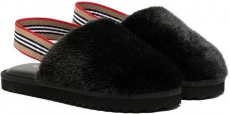 Burberry Kids Slippers met Vintage Check Zwart