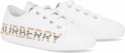 Burberry Kids Sneakers met logostreep Wit