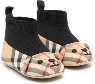 Burberry Kids Vintage Check Thomas Bear slippers Beige