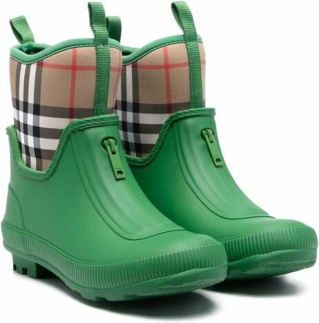 Burberry Kids Vintage Check regenlaarzen Groen