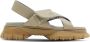 Burberry Leren sandalen met logo-reliëf Beige - Thumbnail 1