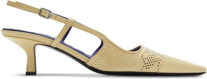 Burberry Leren slingback pumps Beige