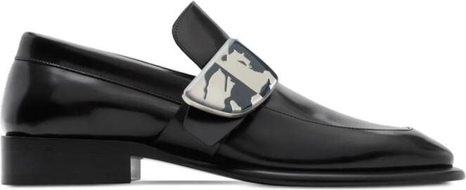 Burberry Shield leren loafers Zwart