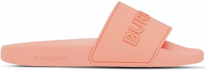 Burberry Slippers met logo-reliëf Roze