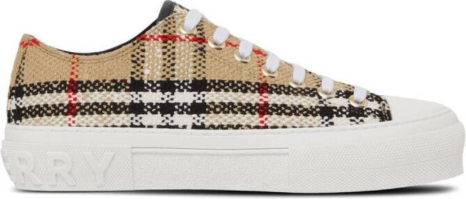 Burberry Geruite low-top sneakers Bruin