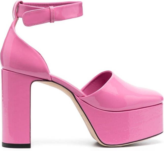 BY FAR Barb pumps met plateauzool Roze