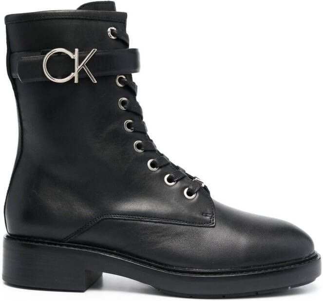 Calvin Klein Legerlaarzen met gesp Zwart Schoenen