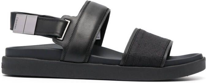 Calvin Klein Sandalen met jacquard Zwart