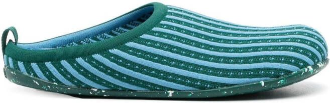 Camper Wabi ribgebreide slippers Blauw