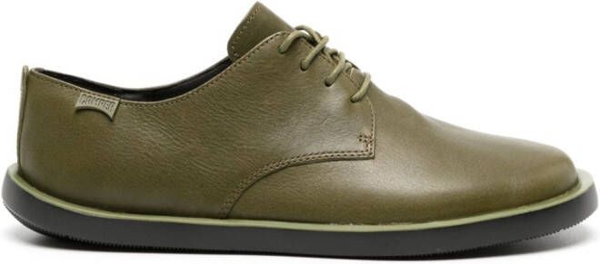 Camper Wagon leren veterschoenen Groen