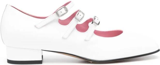 Carel Paris Ariana leren Mary Jane schoenen Wit