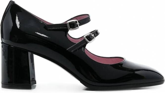 Carel Paris Pumps met dubbele bandjes Zwart