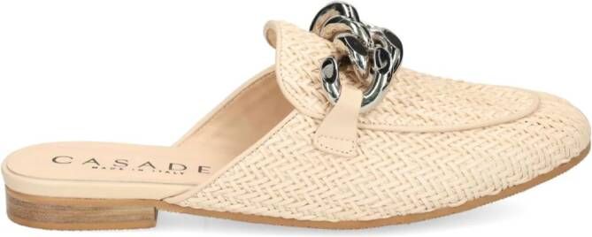 Casadei Slippers met kettingdetail Beige