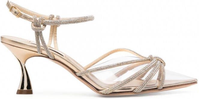 Casadei Sandalen met kristallen bandjes Goud