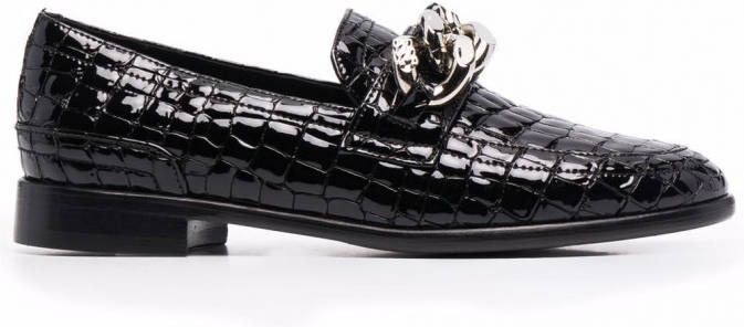 Casadei Lacroc loafers met krokodillenleer-effect Zwart