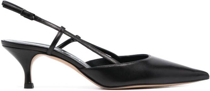 Casadei Leren slingback pumps Zwart