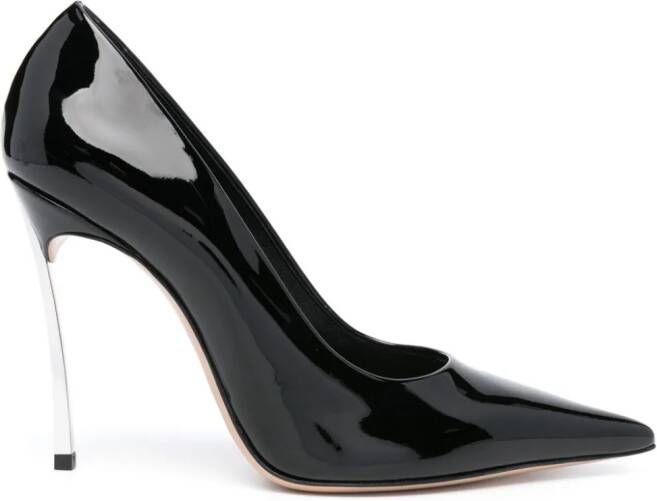 Casadei Superblade 100 mm lakleren pumps Zwart