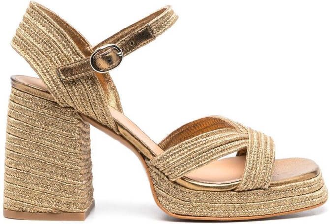 Castañer Sandalen met plateauzool Goud