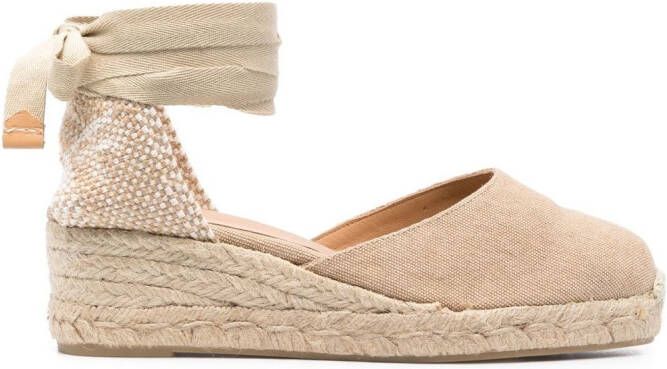 Castañer Espadrilles met sleehak Beige