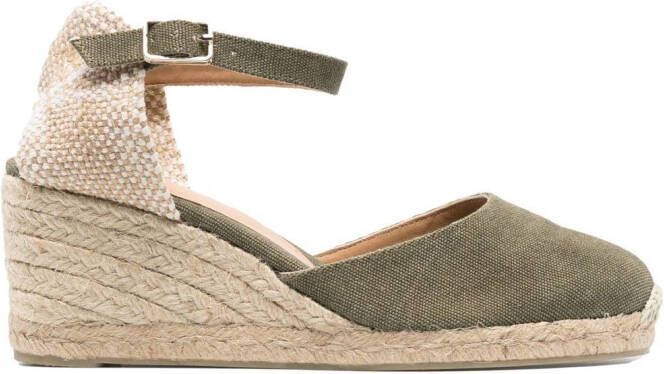 Castañer Espadrilles met sleehak Zilver